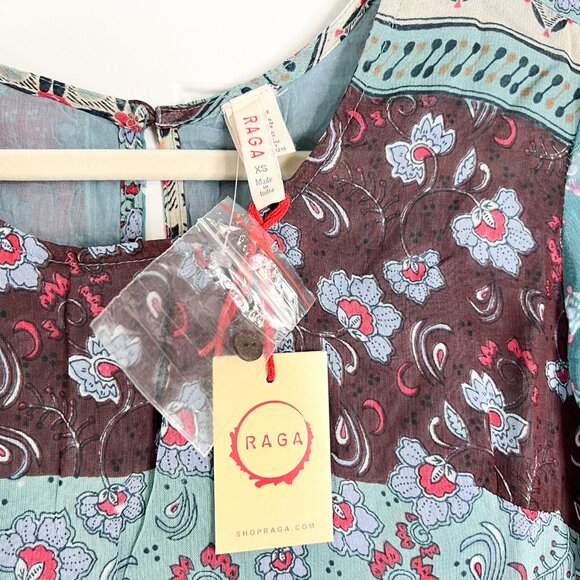 NWT RAGA Long Boho Maxi Dress In Patchwork Print - Picture 5 of 7